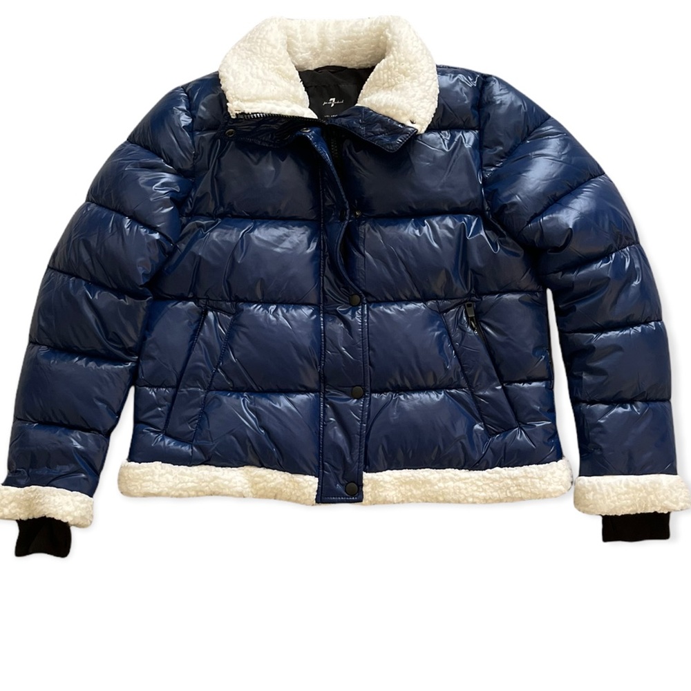 7FAM Puffer Jacket with Faux Shearling Accents